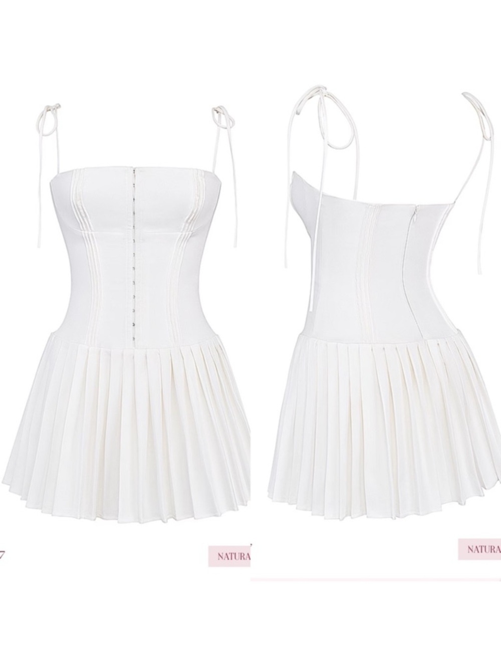 House of CB Marcy White Pleated Mini Corset Dress
